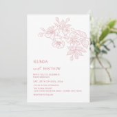 Alleen voornaam Roze bloemen Witte Minimalist Kaart (Staand voorkant)
