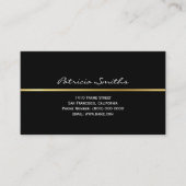 Alleen voorzijde Gold Stripe Signature Black Visitekaartje (Voorkant)