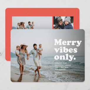 Alleen vrolijke kersttriviale retro kerstkaart