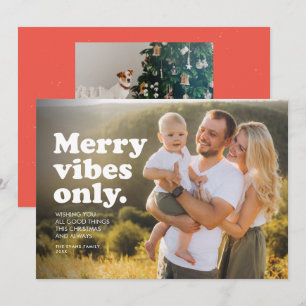 Alleen vrolijke kersttriviale retro kerstkaart