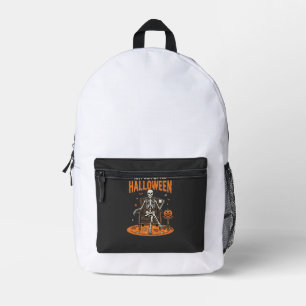 Alleen wachten op Halloween Skelet Ontwerp_1 Bedrukte Rugzak