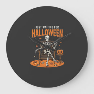 Alleen wachten op Halloween Skelet Ontwerp_1 Grote Klok