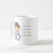 Alleen wakker aan de buitenkant | Funny Comic Coff Koffiemok (Voorkant links)