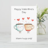 Alleen warme knuffels! – Hartelijke en schattige V Kaart (Staand voorkant)