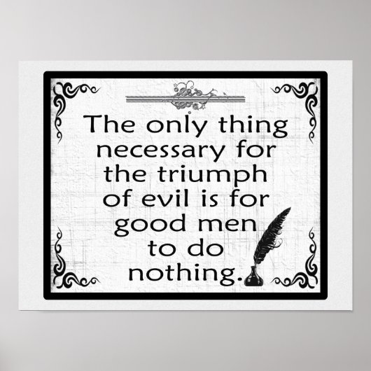 Alleen wat nodig is voor de triomf van het kwaad poster (Voorkant)