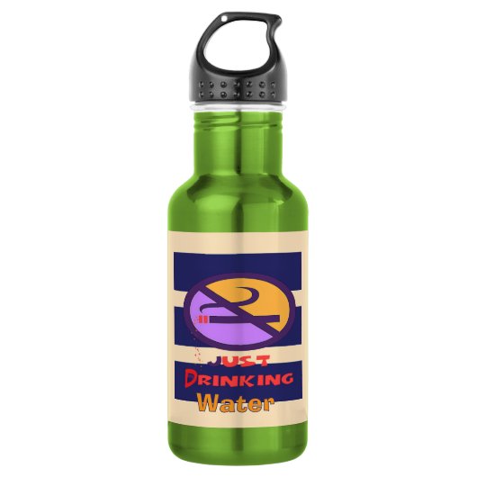Alleen water drinken Groen Waterfles (Voorkant)