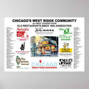 alleen West Ridge Chicago Restaurants 40x27 Poster