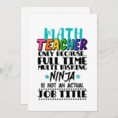 Alleen wiskunde leraar omdat fulltime multitasking feestdagenkaart (Voorkant / Achterkant)