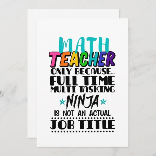 Alleen wiskunde leraar omdat fulltime multitasking feestdagenkaart (Voorkant / Achterkant)