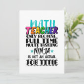 Alleen wiskunde leraar omdat fulltime multitasking feestdagenkaart (Staand voorkant)