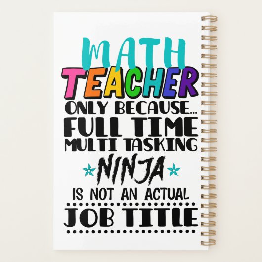 Alleen wiskunde leraar omdat fulltime multitasking planner (Achterkant)