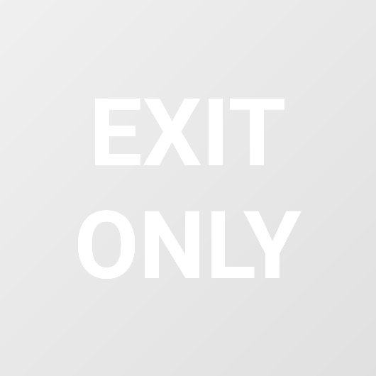 Alleen witte uitgang raamsticker (Vel)