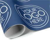 Alleen zakelijke Logo met blauwe achtergrond Cadeaupapier (Rol Hoek)