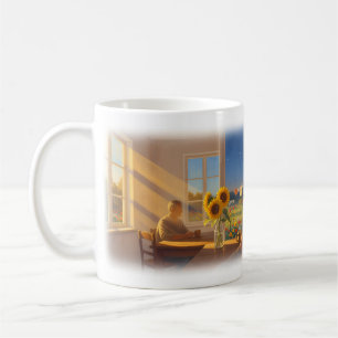 Alleen zijn is niet eenzaam Zonnige ochtend vredig Koffiemok
