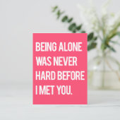 Alleen zijn was nooit moeilijk voordat ik je ontmo briefkaart (Staand voorkant)