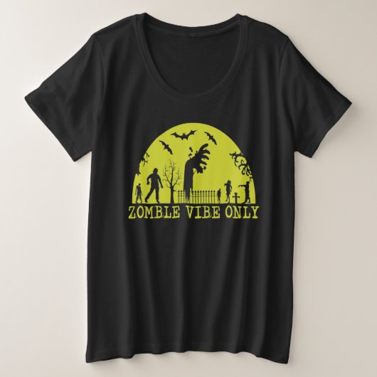 Alleen Zombie Vibes Grote Maat T-shirt (Design voorkant)