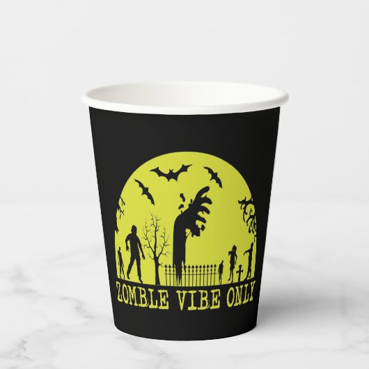 Alleen Zombie Vibes Papieren Bekers (Achterkant)