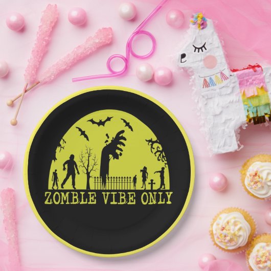 Alleen Zombie Vibes Papieren Bordje (Feest)
