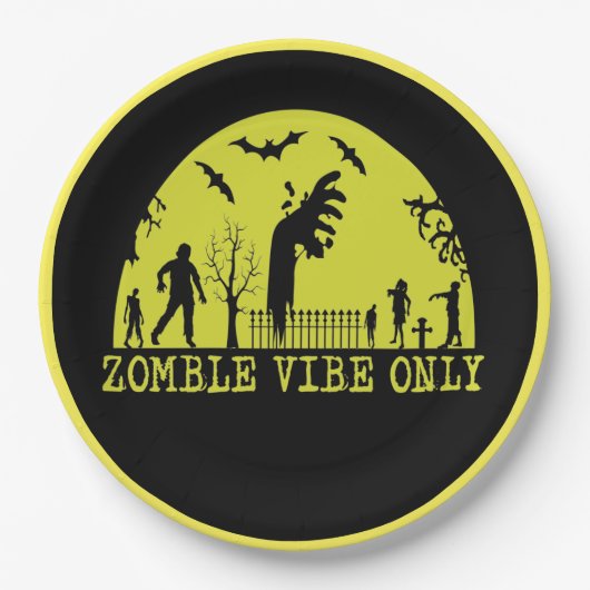 Alleen Zombie Vibes Papieren Bordje (Voorkant)