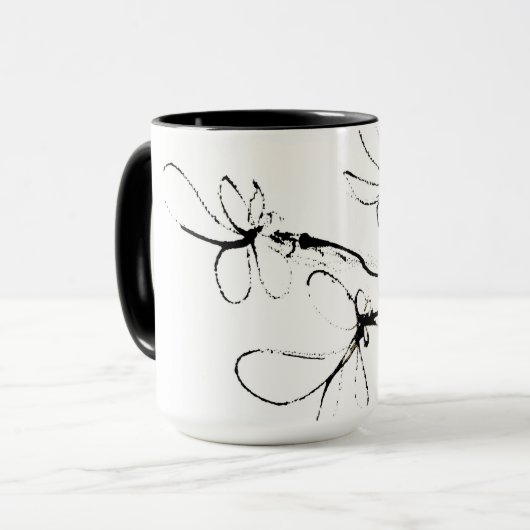 Alleen zwarte en witte Mok (Voorkant links)