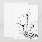 Alleen zwarte en witte notiecards bedankkaart (Voorkant / Achterkant)