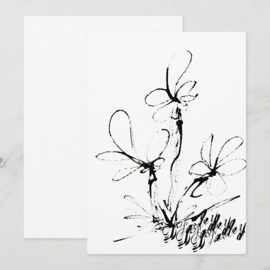 Alleen zwarte en witte notiecards bedankkaart (Voorkant / Achterkant)