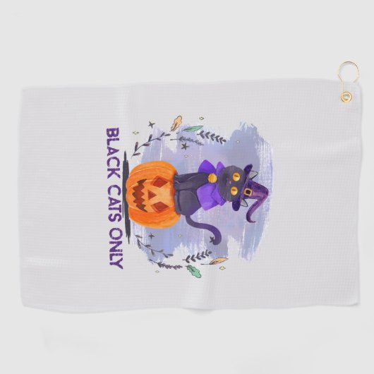 Alleen zwarte kat golfhanddoek (Horizontaal)