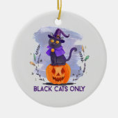 Alleen zwarte kat keramisch ornament (Voorkant)