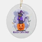 Alleen zwarte kat keramisch ornament (Links)