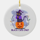Alleen zwarte kat keramisch ornament (Achterkant)