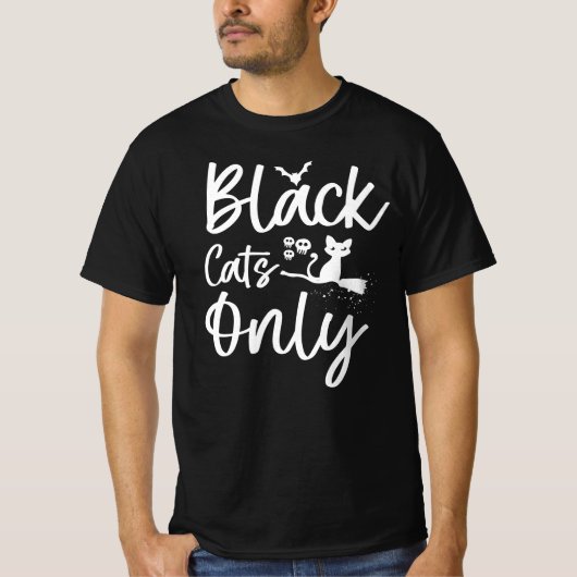 Alleen zwarte katten - grappige liefhebbers van ha t-shirt (Voorkant)