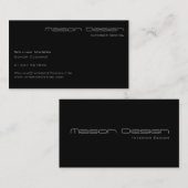 Alleen zwarte tekst Modern Minimalistisch Visiteka Visitekaartje (Voorkant / Achterkant)