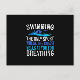 Alleen zwemmen waar de coach zwemt aankondigingskaart