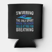 Alleen zwemmen waar de coach zwemt blikjeskoeler (Voorkant)