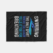 Alleen zwemmen waar de coach zwemt fleece deken (Voorkant (Horizontaal))