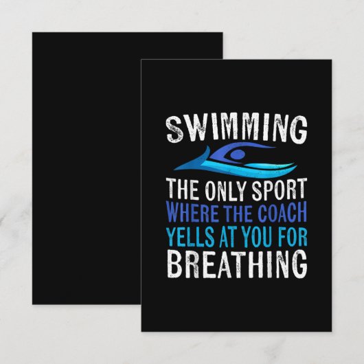 Alleen zwemmen waar de coach zwemt kaart (Voorkant / Achterkant)