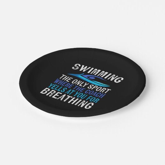 Alleen zwemmen waar de coach zwemt papieren bordje (Gekanteld)