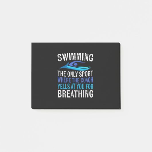Alleen zwemmen waar de coach zwemt post-it® notes (Voorkant)