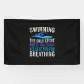 Alleen zwemmen waar de coach zwemt spandoek (Horizontaal)