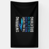 Alleen zwemmen waar de coach zwemt spandoek (Verticaal)