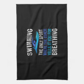 Alleen zwemmen waar de coach zwemt theedoek (Verticaal)