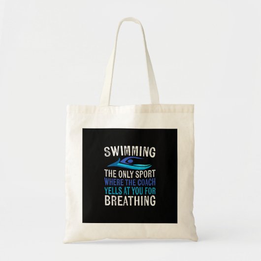Alleen zwemmen waar de coach zwemt tote bag (Voorkant)