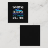 Alleen zwemmen waar de coach zwemt vierkante visitekaartje (Voorkant / Achterkant)