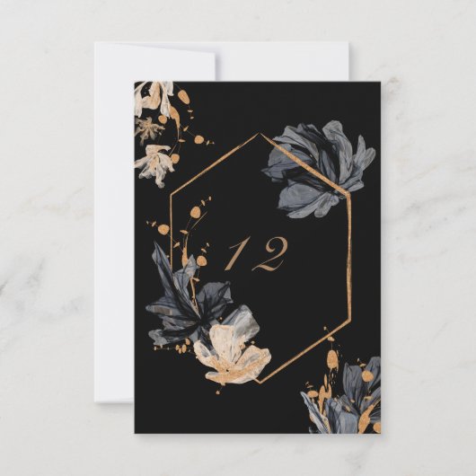 alleenstaand bohemisch bloemetaalnummer RSVP kaartje (Voorkant)