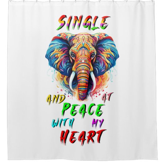 Alleenstaand en in vrede met mijn hart douchegordijn (Voorkant)