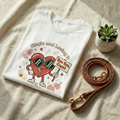 Alleenstaand & Genietend Retro Grappig Canvas Tri-Blend Shirt