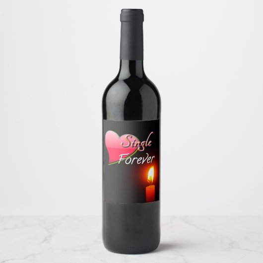 Alleenstaand voor altijd wijn etiket (Voorkant)