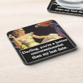 Alleenstaande dame met een vogel  Grappig Bier Onderzetter (Linkerzijde)