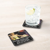 Alleenstaande dame met een vogel  Grappig Bier Onderzetter (Rechterzijde)