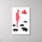 Alleenstaande, gelukkige maaltijd is vegetarisch, canvas afdruk (Voorkant)